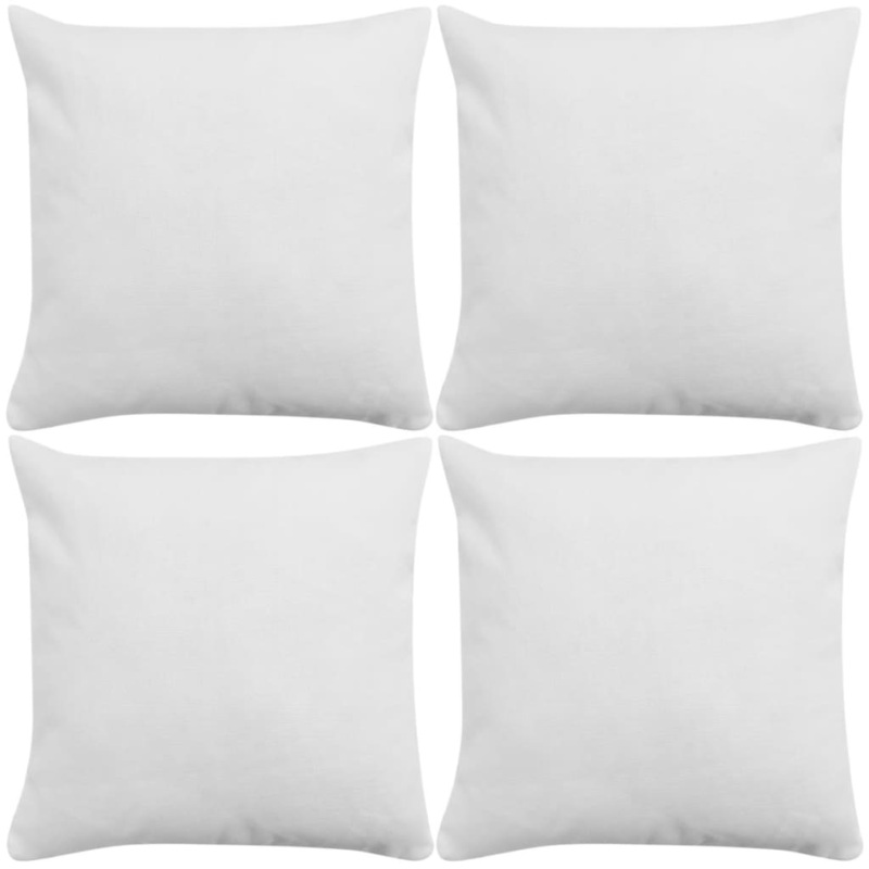 Berkfield Cushion Covers 4 pcs Linen-look White 40×40 cm