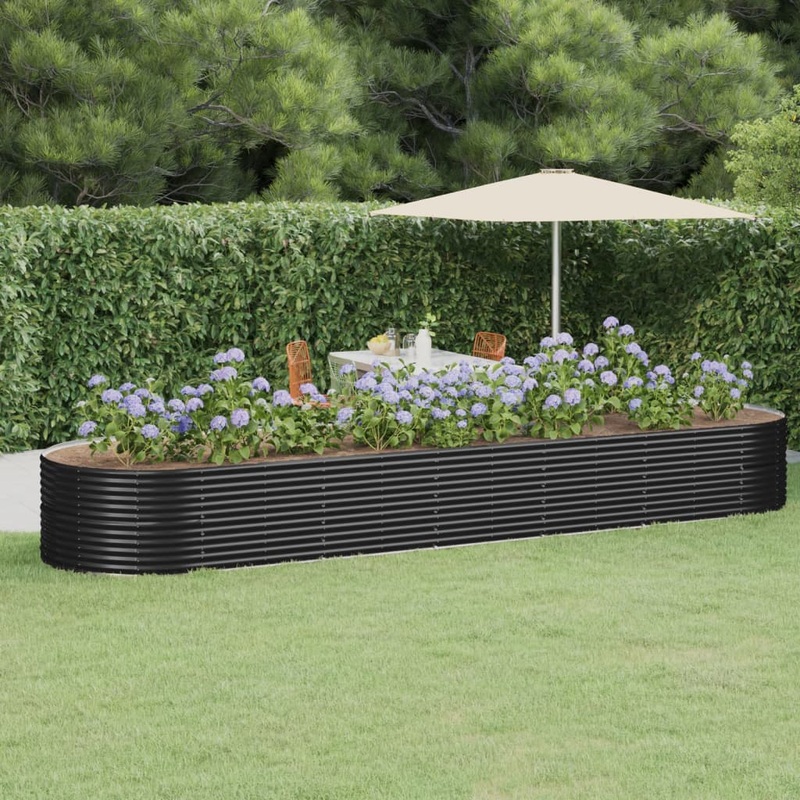 Berkfield Garden Raised Bed Powder-coated Steel 510x140x68 cm Anthracite