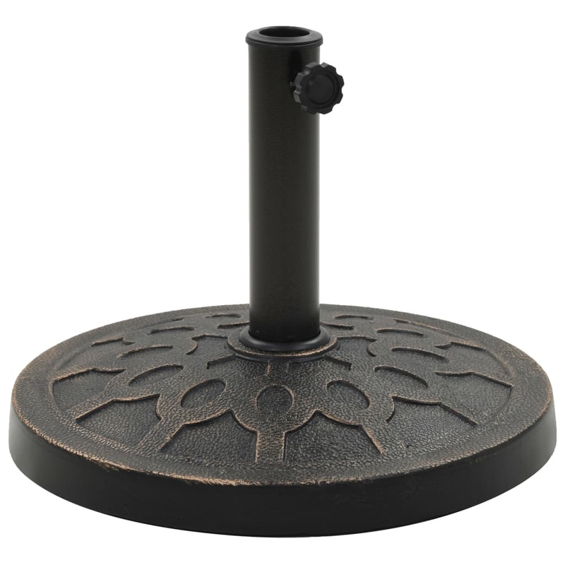 Berkfield Parasol Base Round Polyresin 13 kg Bronze