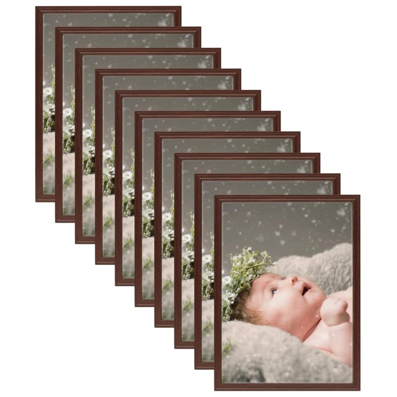 Berkfield Photo Frames Collage 10 pcs for Table Dark Red 13×18 cm