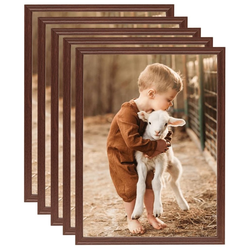 Berkfield Photo Frames Collage 5 pcs for Wall Brown 50×60 cm MDF