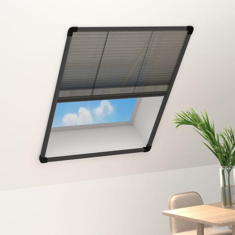Berkfield Plisse Insect Screen for Windows Aluminium Anthracite 80×100 cm