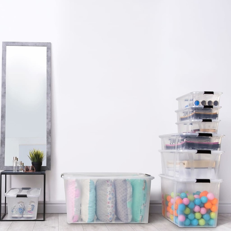 Berkfield Storage Boxes with Lids 5 pcs Transparent 7 L