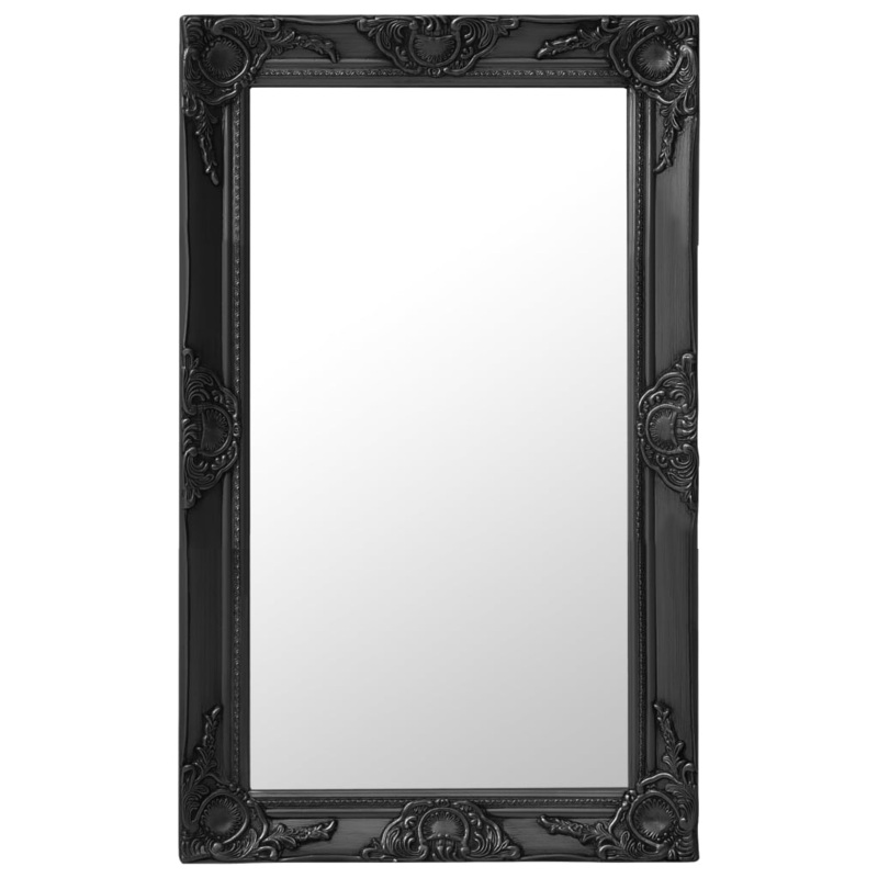Berkfield Wall Mirror Baroque Style 50×80 cm Black