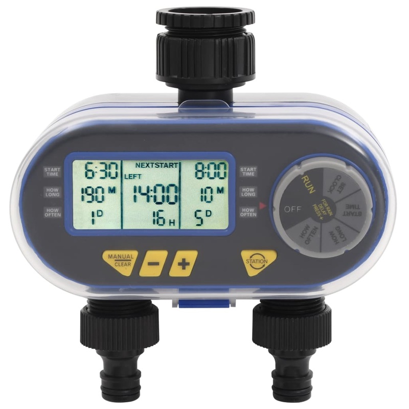 Berkfield Automatic Digital Water Timer with Dual Outlet
