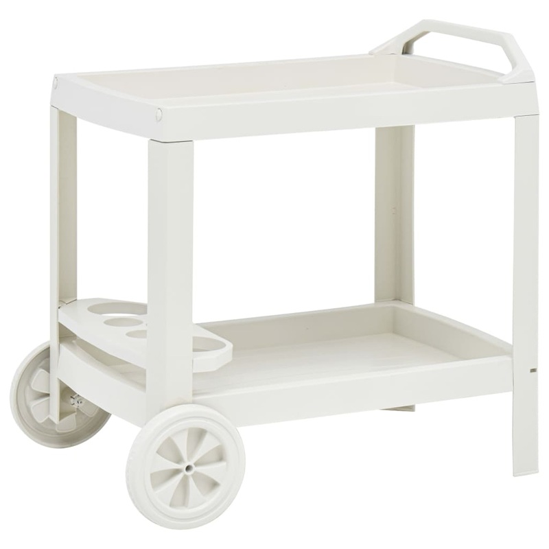 Berkfield Beverage Cart White 69x53x72 cm Plastic