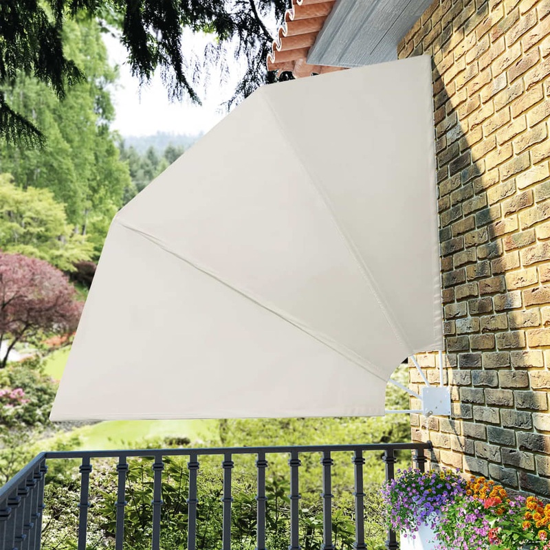 Berkfield Collapsible Balcony Side Awning Cream 210×210 cm