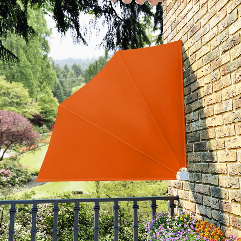 Berkfield Collapsible Balcony Side Awning Terracotta 140×140 cm