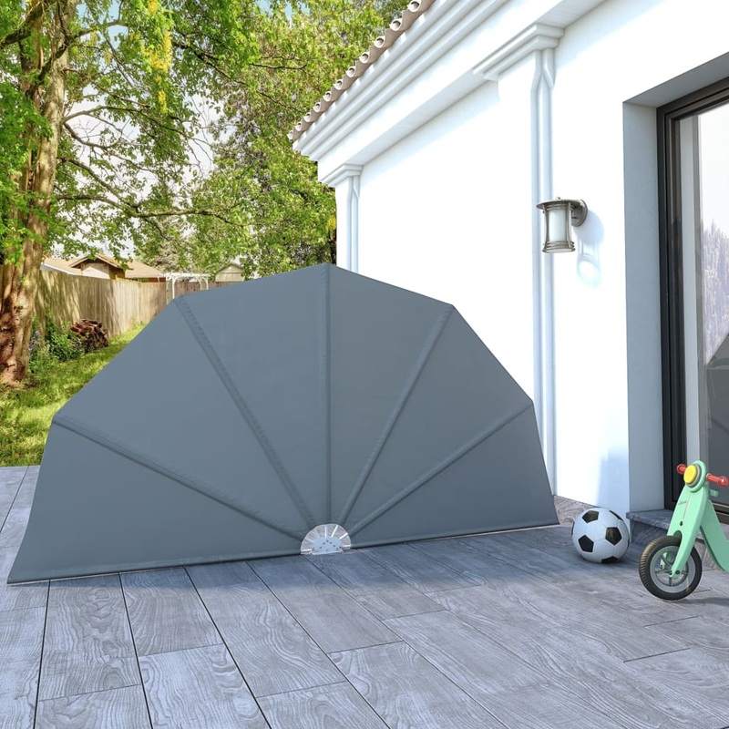 Berkfield Collapsible Terrace Side Awning Grey 160 cm