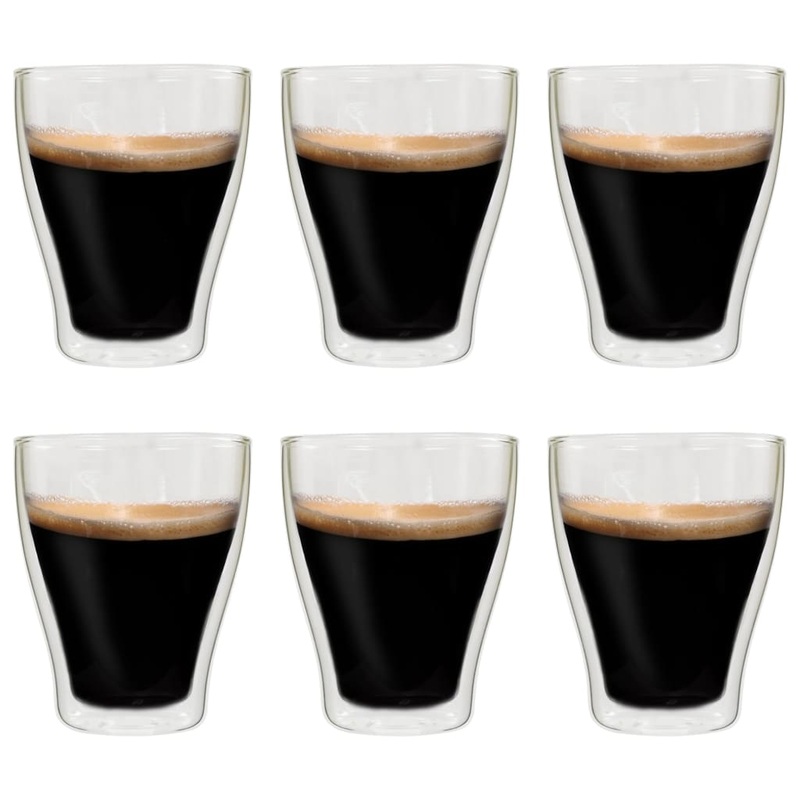 Berkfield Double Wall Latte Macchiato Glasses 6 pcs 370 ml