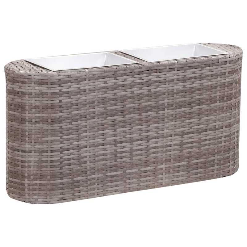 Berkfield Garden Raised Bed 80x25x40 cm Poly Rattan Grey