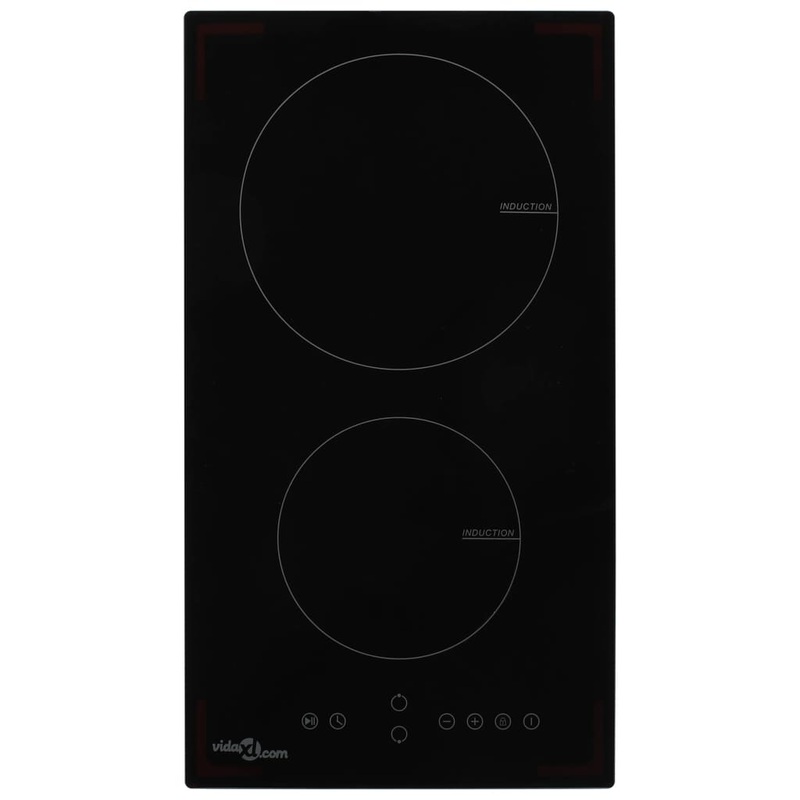 Berkfield Induction Hob with 2 Burners Touch Control Glass 3500 W