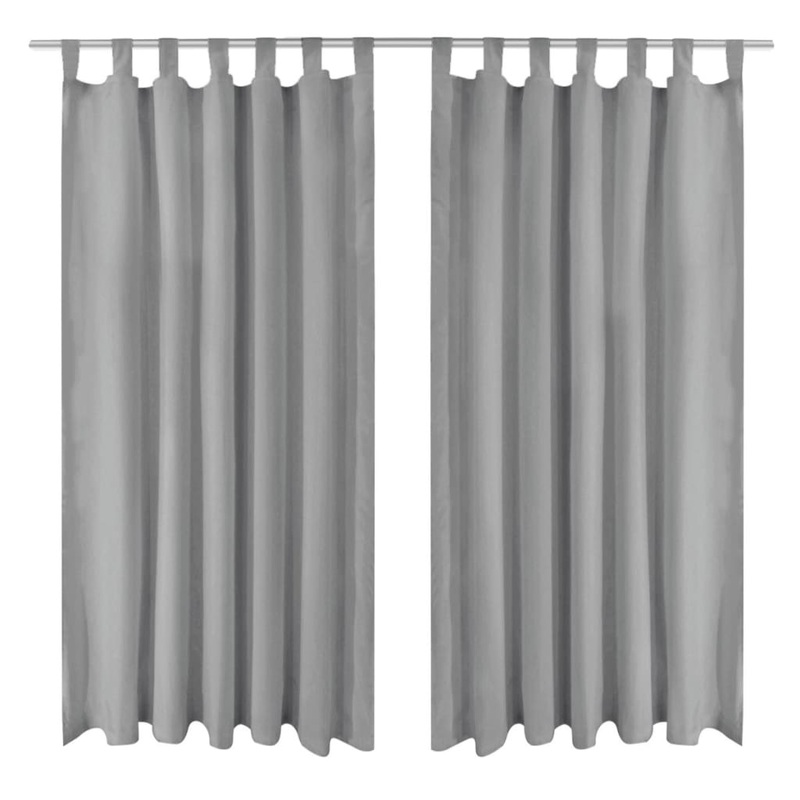Berkfield Micro-Satin Curtains 2 pcs with Loops 140×175 cm Grey