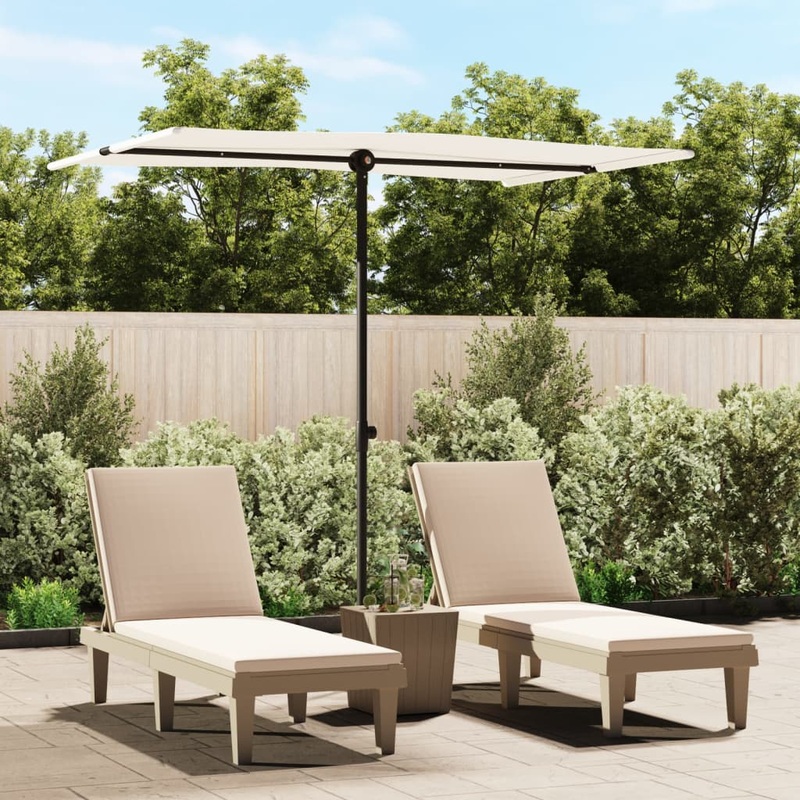 Berkfield Outdoor Parasol with Aluminium Pole 2×1.5 m Sand White