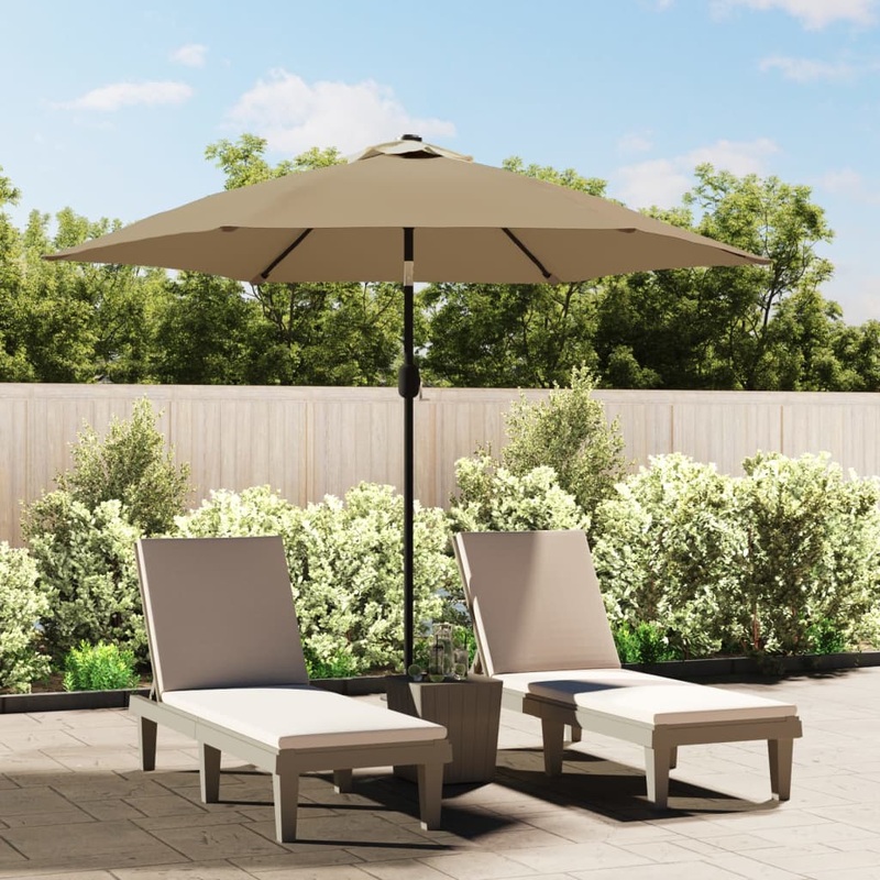 Berkfield Outdoor Parasol with Metal Pole 300 cm Taupe