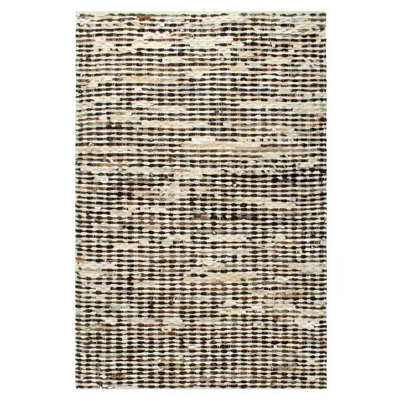 Berkfield Rug Genuine Hair-on Leather 80×150 cm Black/White