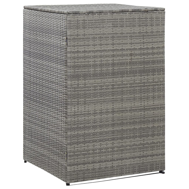 Berkfield Single Wheelie Bin Shed Anthracite 76x78x120 cm Poly Rattan