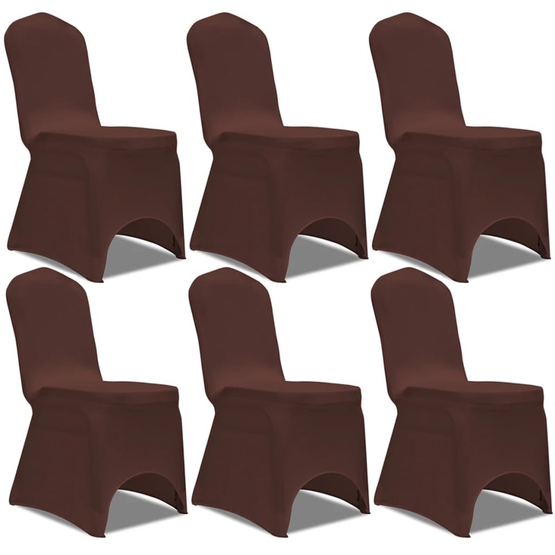 Berkfield Stretch Chair Cover 6 pcs Brown