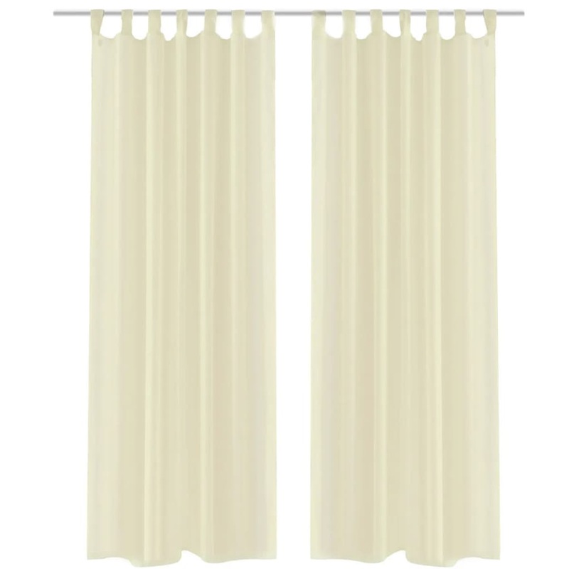 Cream Sheer Curtain 140 x 175 cm 2 pcs