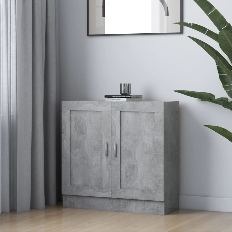 Berkfield Book Cabinet Concrete Grey 82.5×30.5×80 cm Engineered Wood