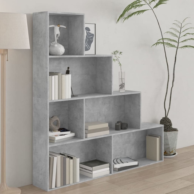Berkfield Book Cabinet/Room Divider Concrete Grey 155x24x160 cm Engineered Wood