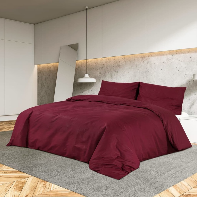 Berkfield Duvet Cover Set Bordeaux 140×200 cm Cotton