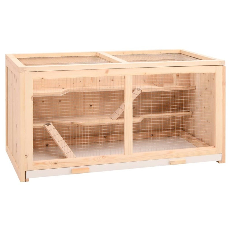 Berkfield Hamster Cage 104x52x54 cm Solid Wood Fir