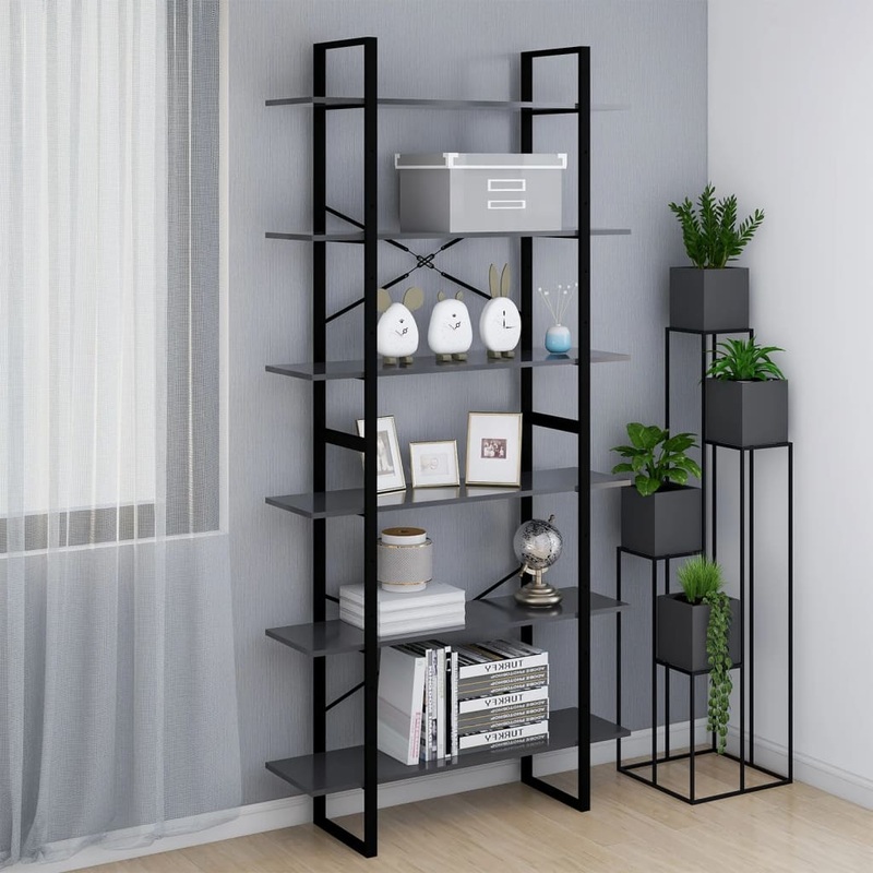 Berkfield High Cabinet Grey 100x30x210 cm Engineered Wood