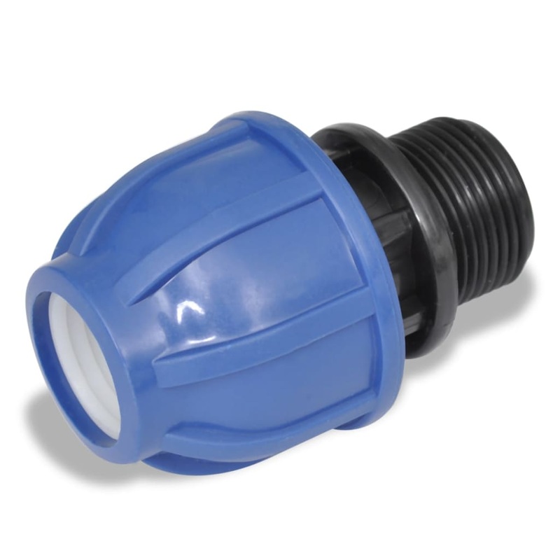 Berkfield PE Hose Connector Male Threaded Adapter 16 Bar 20mm to 3/4 inch 2pcs