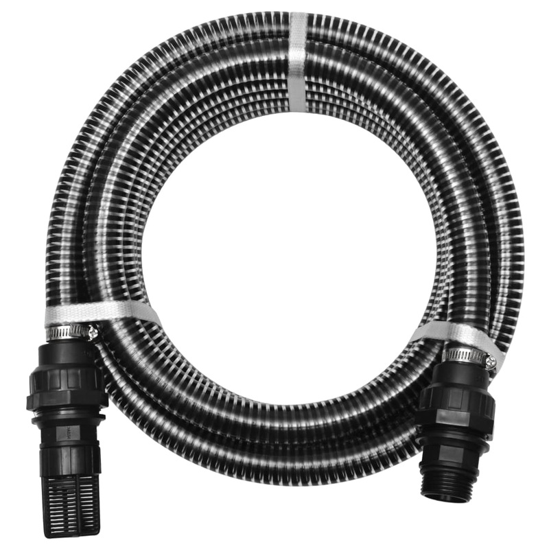 Berkfield Suction Hose with Connectors 10 m 22 mm Black