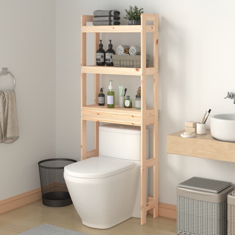 Berkfield Toilet Rack 63x26x171 cm Solid Wood Pine