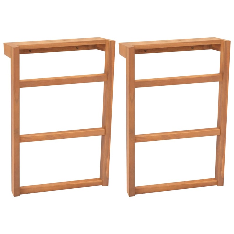 Berkfield Towel Racks 2 pcs Solid Teak Wood