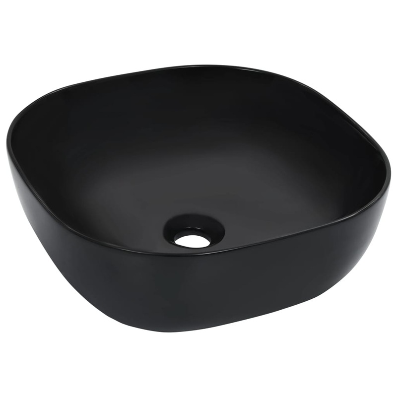 Berkfield Wash Basin 42.5×42.5×14.5 cm Ceramic Black
