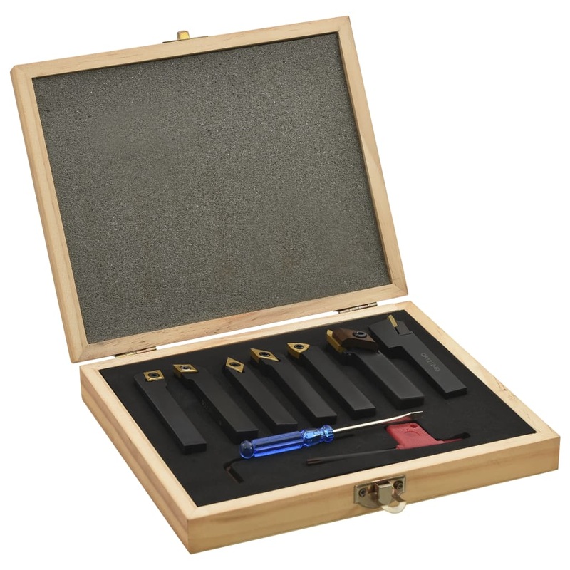 Berkfield 12 Pieces Indexable Turning Tool Set 12×12 mm 80 mm