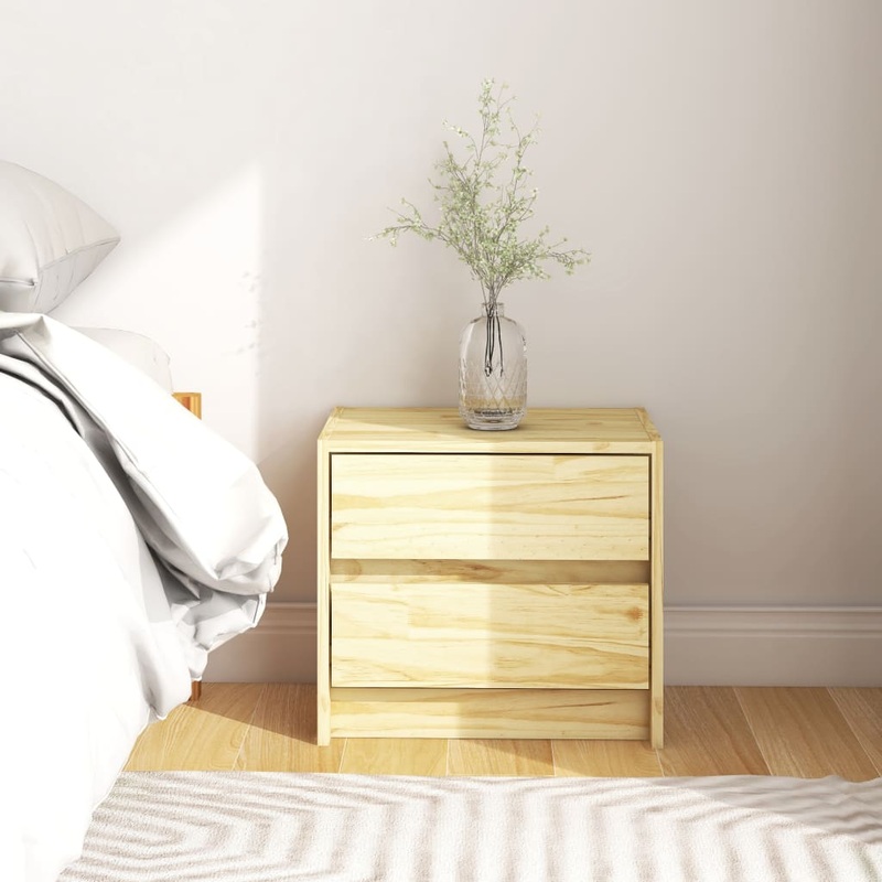 Berkfield Bedside Cabinet 40×30.5×35.5 cm Solid Pine Wood