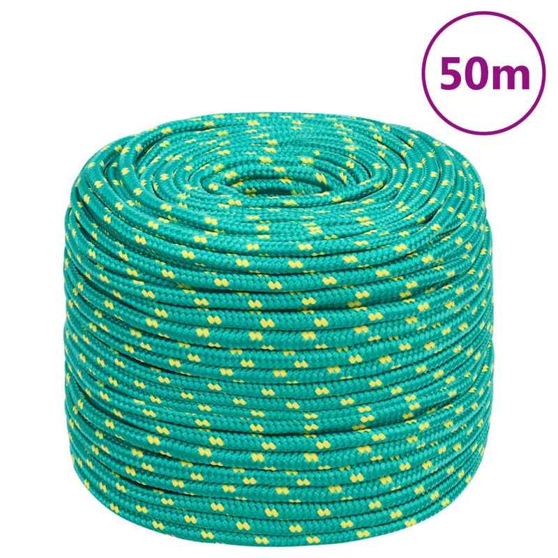 Berkfield Boat Rope Green 6 mm 50 m Polypropylene