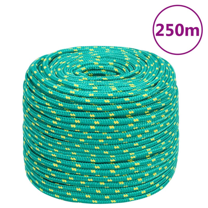 Berkfield Boat Rope Green 8 mm 250 m Polypropylene