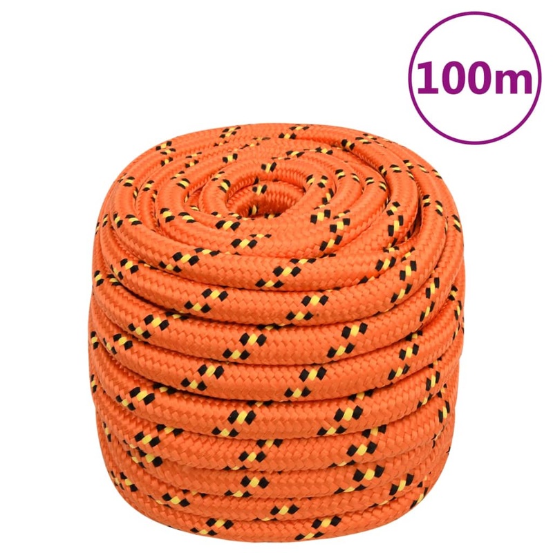 Berkfield Boat Rope Orange 20 mm 100 m Polypropylene