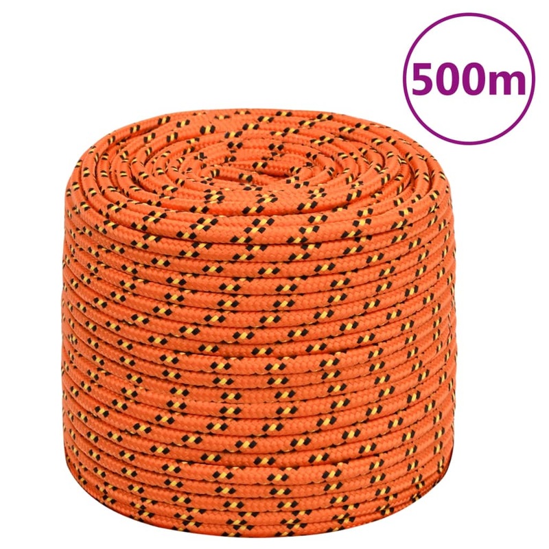 Berkfield Boat Rope Orange 8 mm 500 m Polypropylene