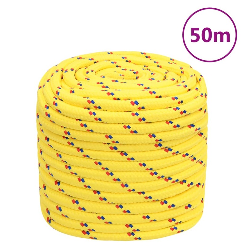 Berkfield Boat Rope Yellow 16 mm 50 m Polypropylene