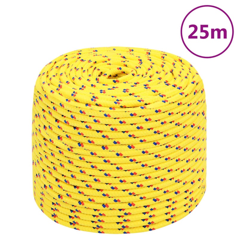 Berkfield Boat Rope Yellow 8 mm 25 m Polypropylene