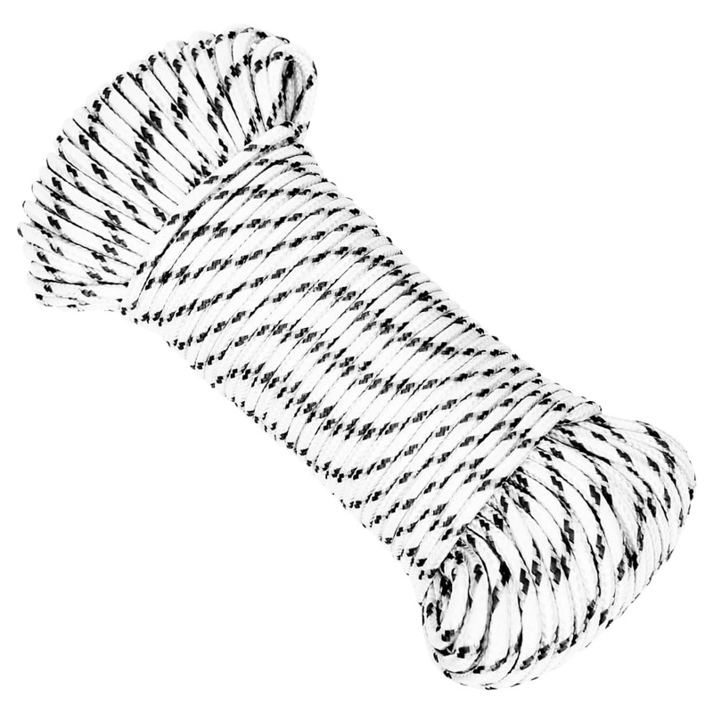 Berkfield Braided Boat Rope White 4 mmx250 m Polyester