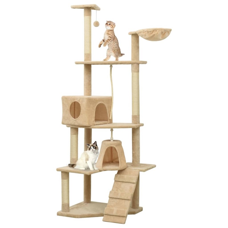 Berkfield Cat Tree with Sisal Scratching Posts Beige 191 cm