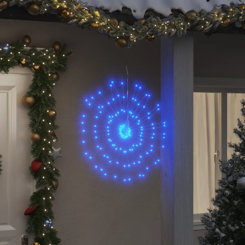 Berkfield Christmas Starburst Lights 140 LEDs 8 pcs Blue 17 cm