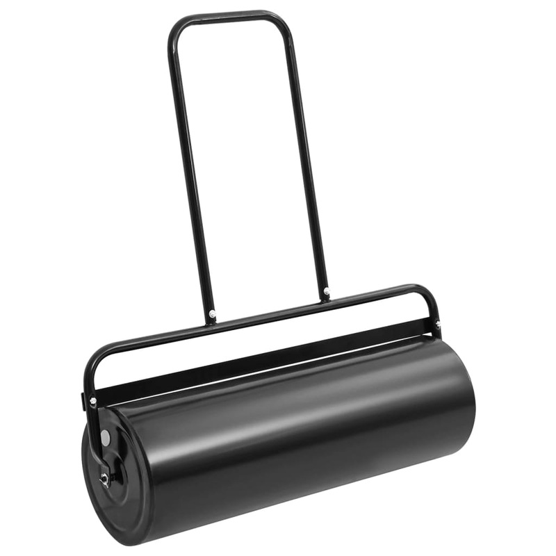 Berkfield Garden Lawn Roller with Handle Black 63 L Iron and Steel