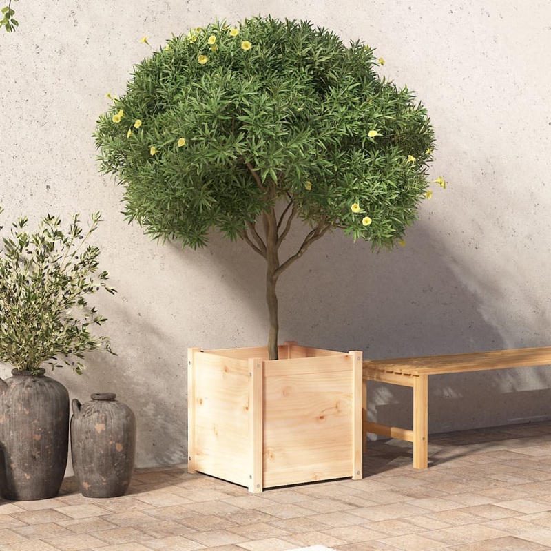 Berkfield Garden Planter 50x50x50 cm Solid Pinewood