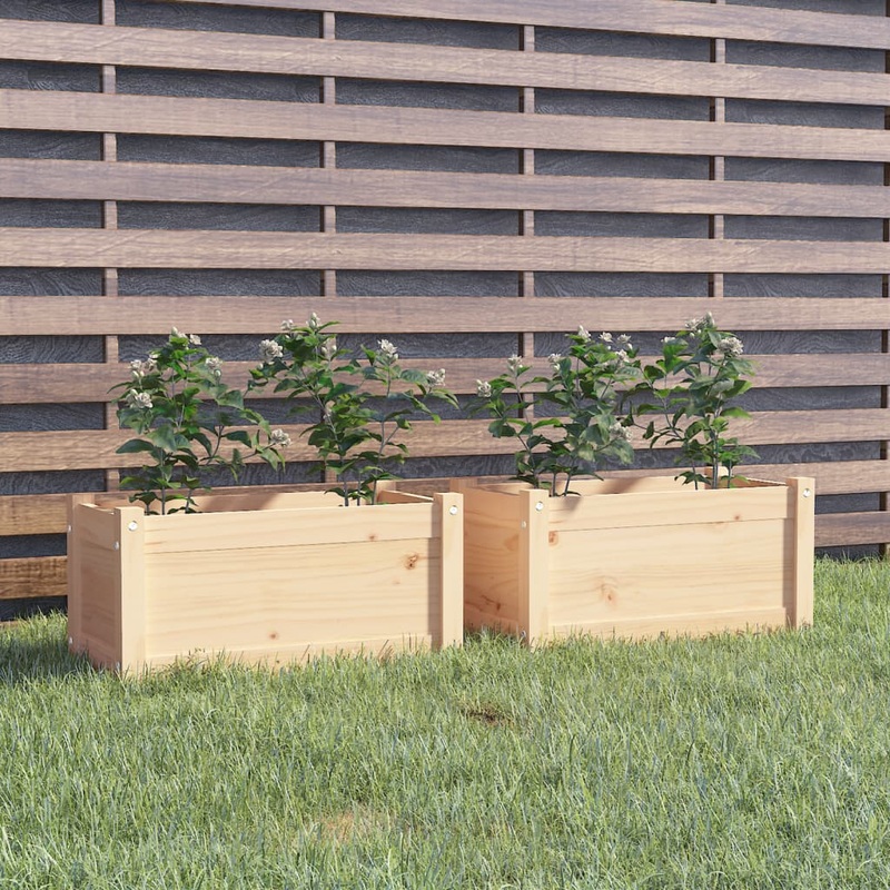 Berkfield Garden Planters 2 pcs 60x31x31 cm Solid Pinewood