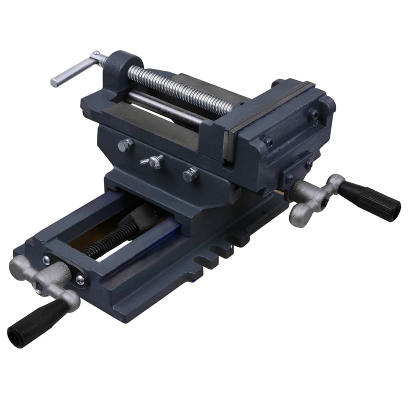 Berkfield Manually Operated Cross Slide Drill Press Vice 127 mm