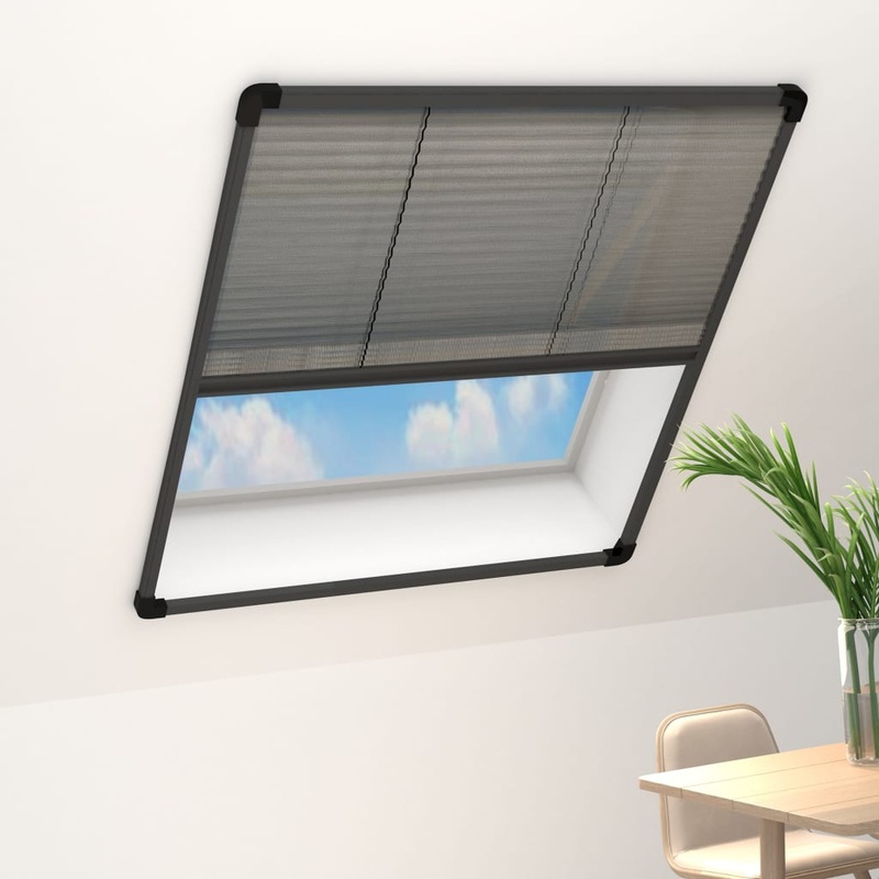Berkfield Plisse Insect Screen for Windows Aluminium Anthracite 120x160cm