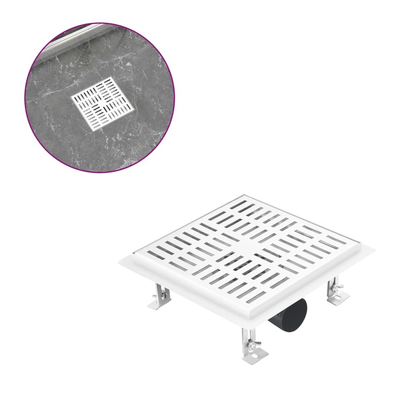 Berkfield Shower Drain Checker 23×23 cm Stainless Steel